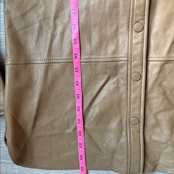 GANNI LAMB LEATHER BUTTON DOWN CARAMEL 4 - Picture 11 of 11